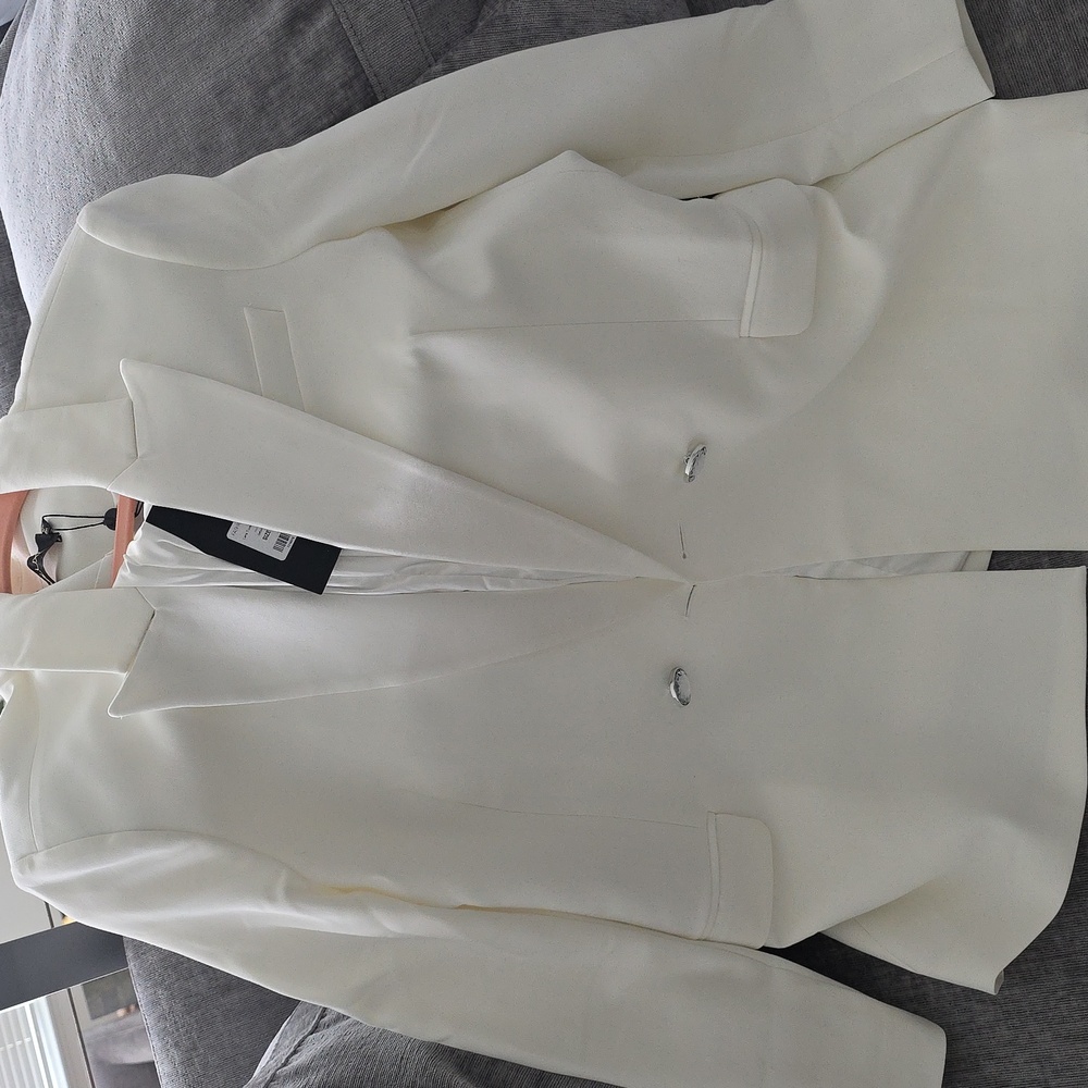 Nova Luxe Tuxedo Off White Women's Blazer Sz L